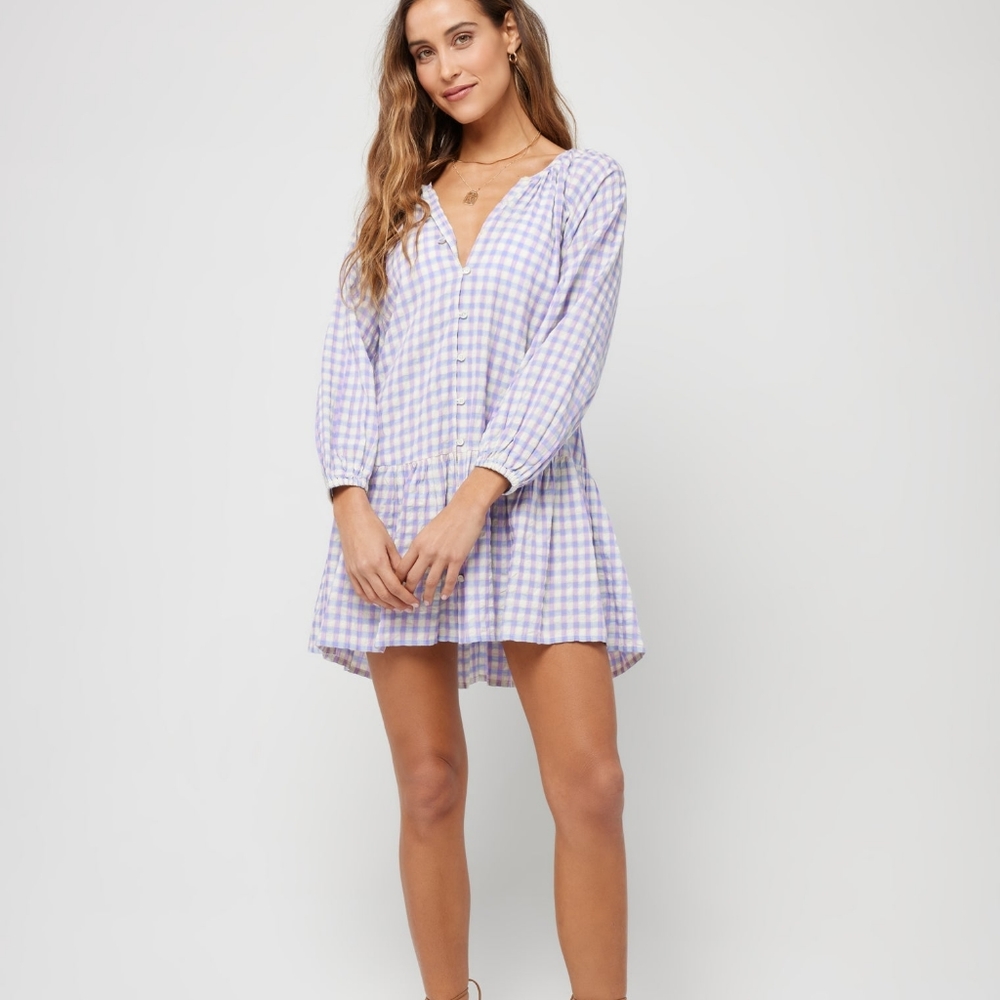 L*Space Vida Coverup Mini Dress Tunic Tapioca Cream - Picture 7 of 7